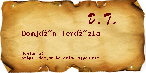 Domján Terézia névjegykártya