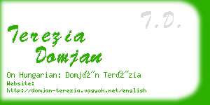 terezia domjan business card